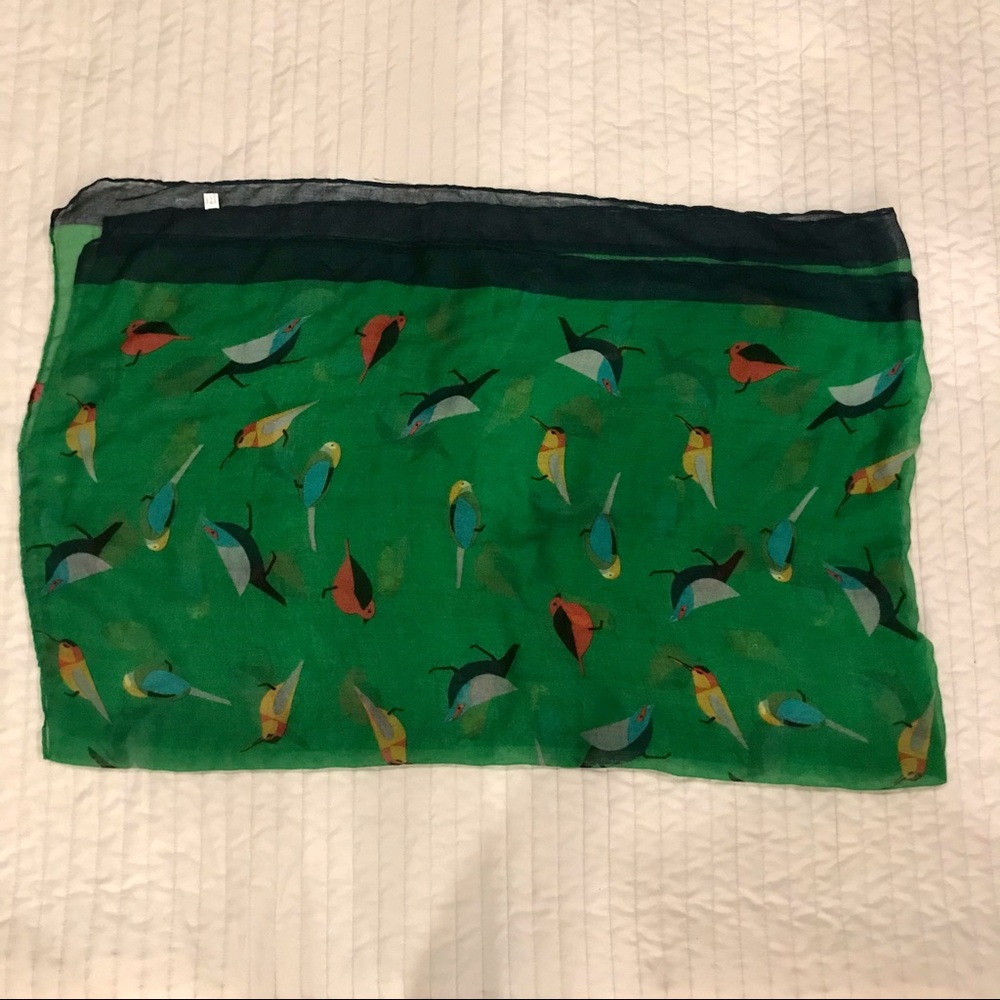 Unbranded Multicolor Rectangular Scarf With Bird … - image 8